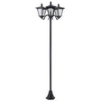 Outsunny 1.8m Traditional Victorian Style 3 Way Head Outdoor Garden Solar Post Lamp Sensor Dimmable LED Lantern Bollard Pathway IP44 – Black