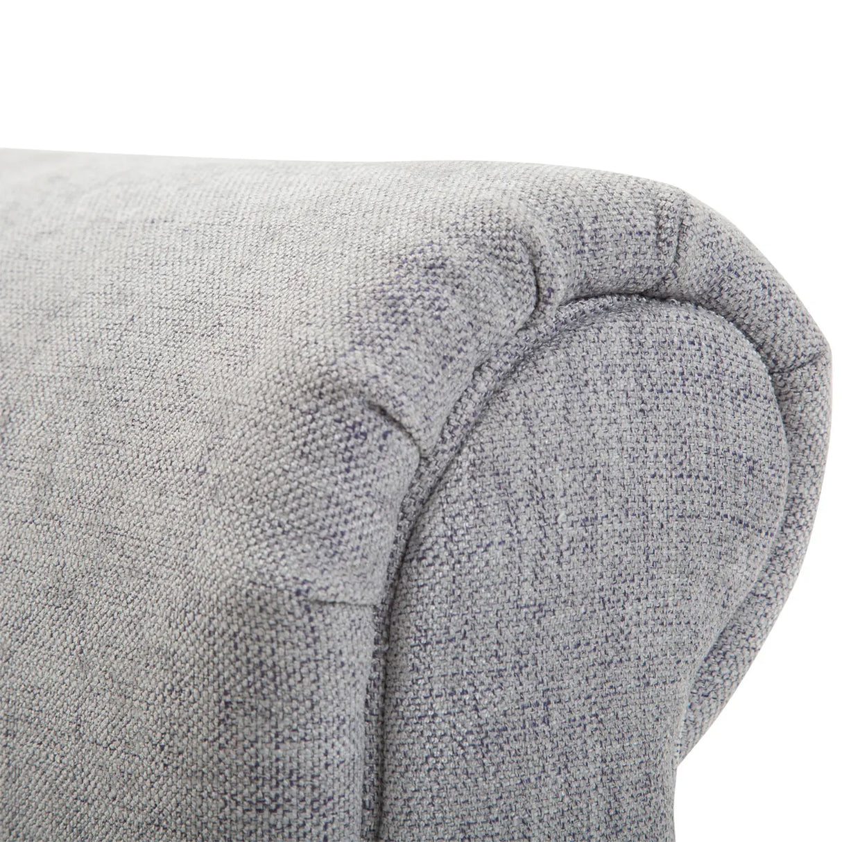 HOMCOM Bed End Bench, Window Seat, Linen Chaise Lounge Sofa with Arm and Wooden Legs for Bedroom, Living Room, Grey