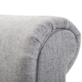 HOMCOM Bed End Bench, Window Seat, Linen Chaise Lounge Sofa with Arm and Wooden Legs for Bedroom, Living Room, Grey