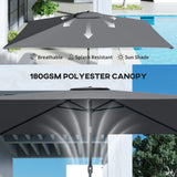 Outsunny Garden Parasol, Parasol Umbrella with Crank Handle, Tilt Function, Polyester Canopy, Dark Grey