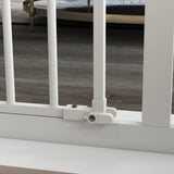 PawHut Adjustable Safety Gate w/ One Extensions, Four Adjustable Screws, White