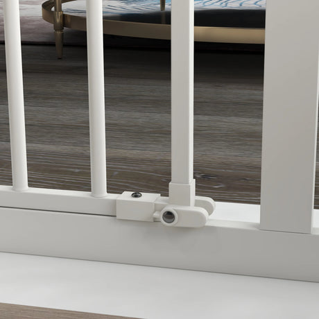 PawHut Adjustable Safety Gate w/ One Extensions, Four Adjustable Screws, White