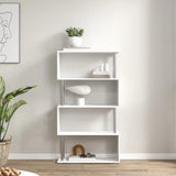 HOMCOM S Shape Bookcase, 5 Tiers Bookshelf, Modern Freestanding Storage Shelf for Home Office, Study, Living Room, 80 x 30 x 145cm, White