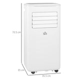 HOMCOM 9000 BTU Portable Air Conditioner, Smart Home WiFi Compatible, 4 in 1 Air Conditioning Unit, Dehumidifier, Fan with Remote, 24H Timer, Window Venting Kit, 20m2, R290, A Energy Efficiency