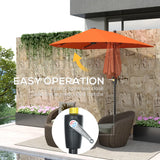 Outsunny 2m Half Parasol Umbrella - Orange