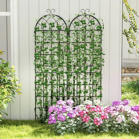 2/4 Pack 71 x 20 Inch Metal Garden Trellis for Climbing Plants-Set of 2