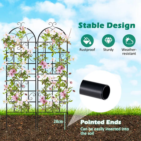 2/4 Pack 71 x 20 Inch Metal Garden Trellis for Climbing Plants-Set of 2