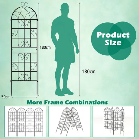 2/4 Pack 71 x 20 Inch Metal Garden Trellis for Climbing Plants-Set of 2