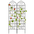 2 Pack Metal Garden Trellis Decorative for Climbing Plants-Black