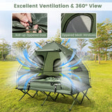 2-Person Camping Tent Cot Folding Camping Bed with Sleeping Bag