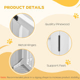 PawHut Wooden Dog Gate, Dog Fence Indoor, Freestanding Dog Barrier, Adjustable Lockable Fence with 3 Panels, 71H x 113-166W cm, White