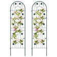 2 Pack 71 x 20 Inch Metal Garden Trellis Rustproof Plant Support for Climbing Plants-Green