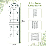 2 Pack 71 x 20 Inch Metal Garden Trellis Rustproof Plant Support for Climbing Plants-Green