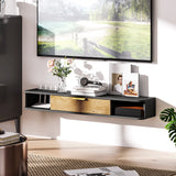HOMCOM 120 cm Floating TV Stand with Storage - Charcoal Grey