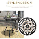Outsunny 60cm Mosaic Outdoor Patio Table - Black