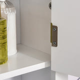HOMCOM Bathroom Wall Cabinet, Medicine Cabinet, Kitchen Cupboard with 2 Doors and Adjustable Shelf, White