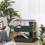 PawHut Indoor Rabbit Guinea Pig Cage Small Animal Cage Two Storey 80 x 44 x 82 cm