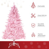 HOMCOM 5FT Artificial Christmas Tree Holiday Xmas Holiday Tree Decoration with Automatic Open for Home Party, Pink