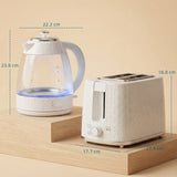 HOMCOM Kettle and Toaster Set, 1.7L 3000W Rapid Kettle with Limescale Filter, 2 Slice Toaster with 7 Browning Controls, Cream