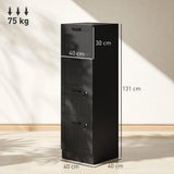 HOMCOM 4 Drawer Filing Cabinet with Lock, Office Storage Cabinet with Adjustable Hanging Bars for A4 Letter Size Files, Black