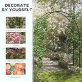 Outsunny 223cm Garden Arch Trellis, Outdoor Wedding Arbor for Ceremony for Climbing Roses, Vines and Plants