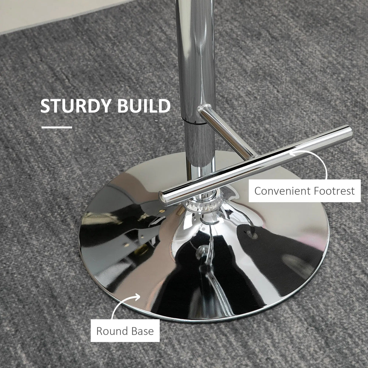 HOMCOM Bar Stools Set of 2, Modern Swivel & Adjustable Velvet Barstools with Button Tufted Back, Footrest, Nailhead Trim for Home Bar, Grey