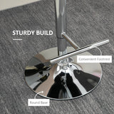 HOMCOM Bar Stools Set of 2, Modern Swivel & Adjustable Velvet Barstools with Button Tufted Back, Footrest, Nailhead Trim for Home Bar, Grey