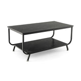 Coffee Table with 2-Tier Storage Shelf for Living Room