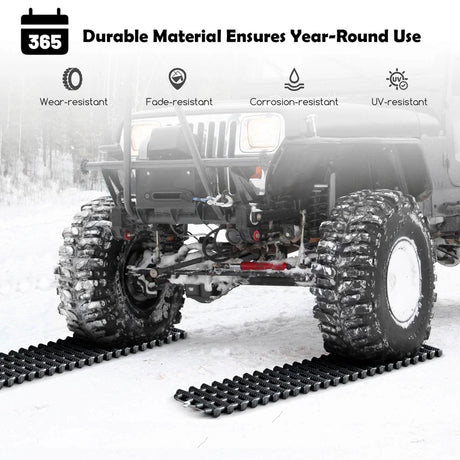 2 Pack Tire Traction Mats with Bag Emergency Traction Aid Black 98 x 21 x 2.8 cm