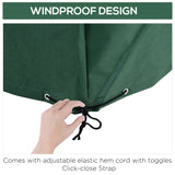 Outsunny Outdoor Garden Furniture Cover Waterproof, Anti-UV 600D Heavy Duty Oxford Fabric Patio Furniture Cover for Rectangular Sofa Table Set, Green, 135 x 135 x 75 cm
