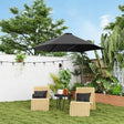 Outsunny 2.5m Rotating Cantilever Parasol - Black