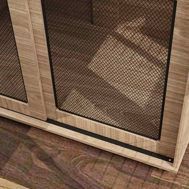 PawHut Dog Crate Furniture with Sliding Door for Medium Dogs, 80 x 58.5 x 63cm, Walnut Brown