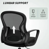 Vinsetto Drafting Chair with Adjustable Footrest, Ergonomic Mesh Office Chair with Lumbar Support, Adjustable Height for Standing Desk, Black