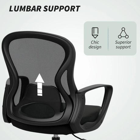 Vinsetto Drafting Chair with Adjustable Footrest, Ergonomic Mesh Office Chair with Lumbar Support, Adjustable Height for Standing Desk, Black
