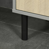 kleankin Bathroom Furniture Set with Doors, Tall Bathroom Cabinet with Adjustable Shelves, Under Sink Cabinet, Grey