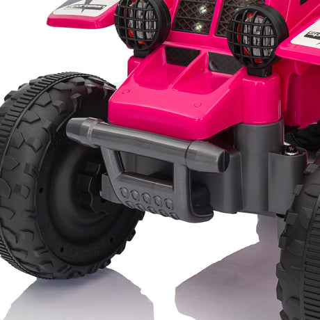 AIYAPLAY 6V Electric Quad Bike for Kids, Ride On ATV w/ Forward/Reverse, Headlights, for Ages 18-36 Months, Pink