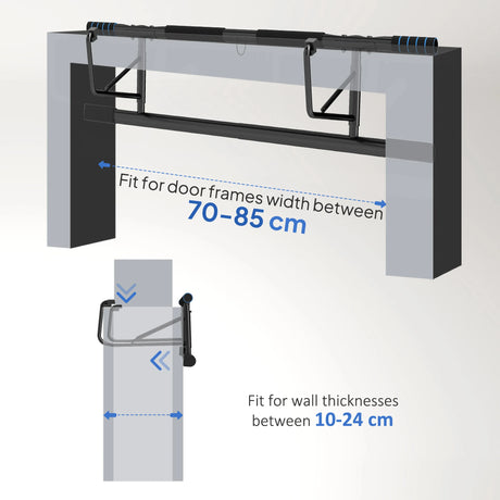 SPORTNOW Pull-Up Bar, No-Drilling Chin-Up Bar, Push-Up Stand with Resistance Bands, Padded Handles for Home Gym Exercise