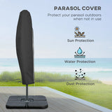 Outsunny 3m Overhanging Parasol, with Base, Weights and Cover - Blue