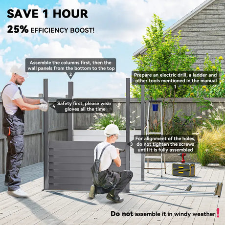 Outsunny 5 x 9ft Galvanised Metal Garden Shed with Foundation Kit, Outdoor Lean-to Shed, Tool Storage House with Lockable Doors, Gloves and 2 Air Vents for Patio, Garden, Grey