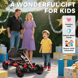 AIYAPLAY Pedal Go Kart for Kids Aged 3-6 Years, with Freewheel System, Brake, EVA Anti-Slip Wheels, Red