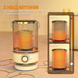 Outsunny 2000W Patio Electric Heater with 10-20m2 Coverage, Separation Coil, Freestanding Outdoor Infrared Heater with Tip-Over Protection, Overheat Protection, Handle for Indoor and Outdoor Use, White