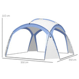 Outsunny 3.5 x 3.5M Camping Gazebo, Outdoor Event Shelter Dome Tent Garden Sun Shelter Patio Spire Arc Pavilion Camp Sun Shade, Light Blue