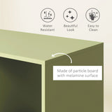 HOMCOM Open Wardrobe on Wheels, Bedroom Wardrobe with Clothes Hanging Rail, 2 Storage Shelves, Mobile Garment Rack for Cloakroom, Hallway, Green