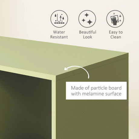 HOMCOM Open Wardrobe on Wheels, Bedroom Wardrobe with Clothes Hanging Rail, 2 Storage Shelves, Mobile Garment Rack for Cloakroom, Hallway, Green