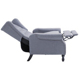 HOMCOM Recliner Armchair, Vintage Reclining Chair with Nail Head Trim, Wingback Chair with Button Tufted Back and Footrest, for Living Room, Light Grey