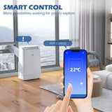 HOMCOM 14000 BTU Mobile Air Conditioner, 35m², Smart Home WiFi, with Dehumidifier, Fan, 24H Timer, Window Kit, White