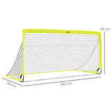 HOMCOM Two Football Goal Nets, Foldable Outdoor Sport Training Equipment, for Teens, Adults, with Carrying Bag, Yellow