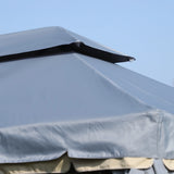 Outsunny 3 x 4m Aluminium Garden Gazebo, Marquee Canopy Shelter Pavilion Party Tent with Nets and Curtains for Garden and Deck, Grey