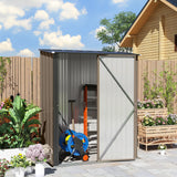 Outsunny 5.3 x 3.1ft Corrugated Steel Garden Shed - Brown