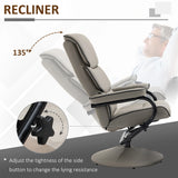 HOMCOM Recliner Chair with Ottoman 360 Swivel Faux Leather High Back Armchair w/ Footrest Stool for Home Office